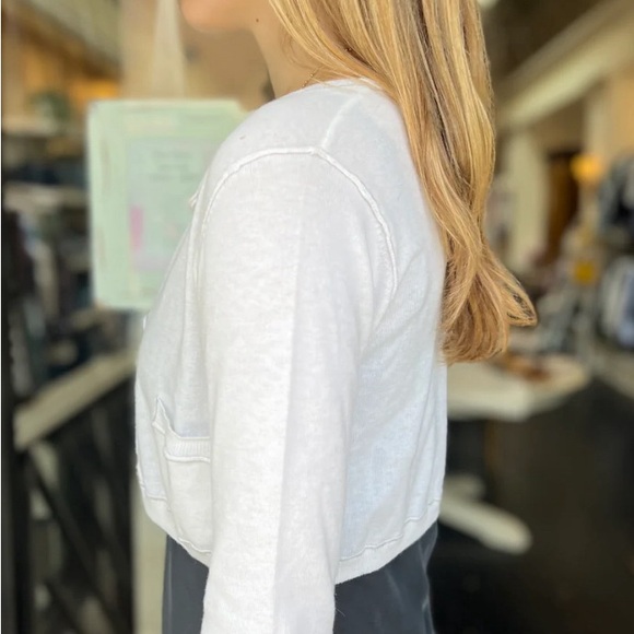 Brazeau tricot link cropped cardi cashmere/cotton blend small - Picture 2 of 4